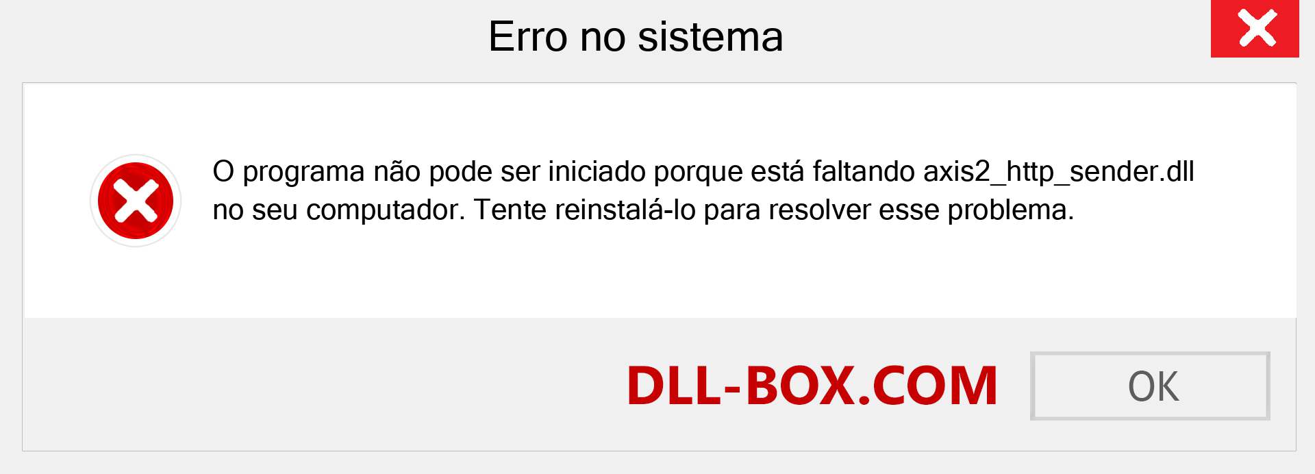 Arquivo axis2_http_sender.dll ausente ?. Download para Windows 7, 8, 10 - Correção de erro ausente axis2_http_sender dll no Windows, fotos, imagens